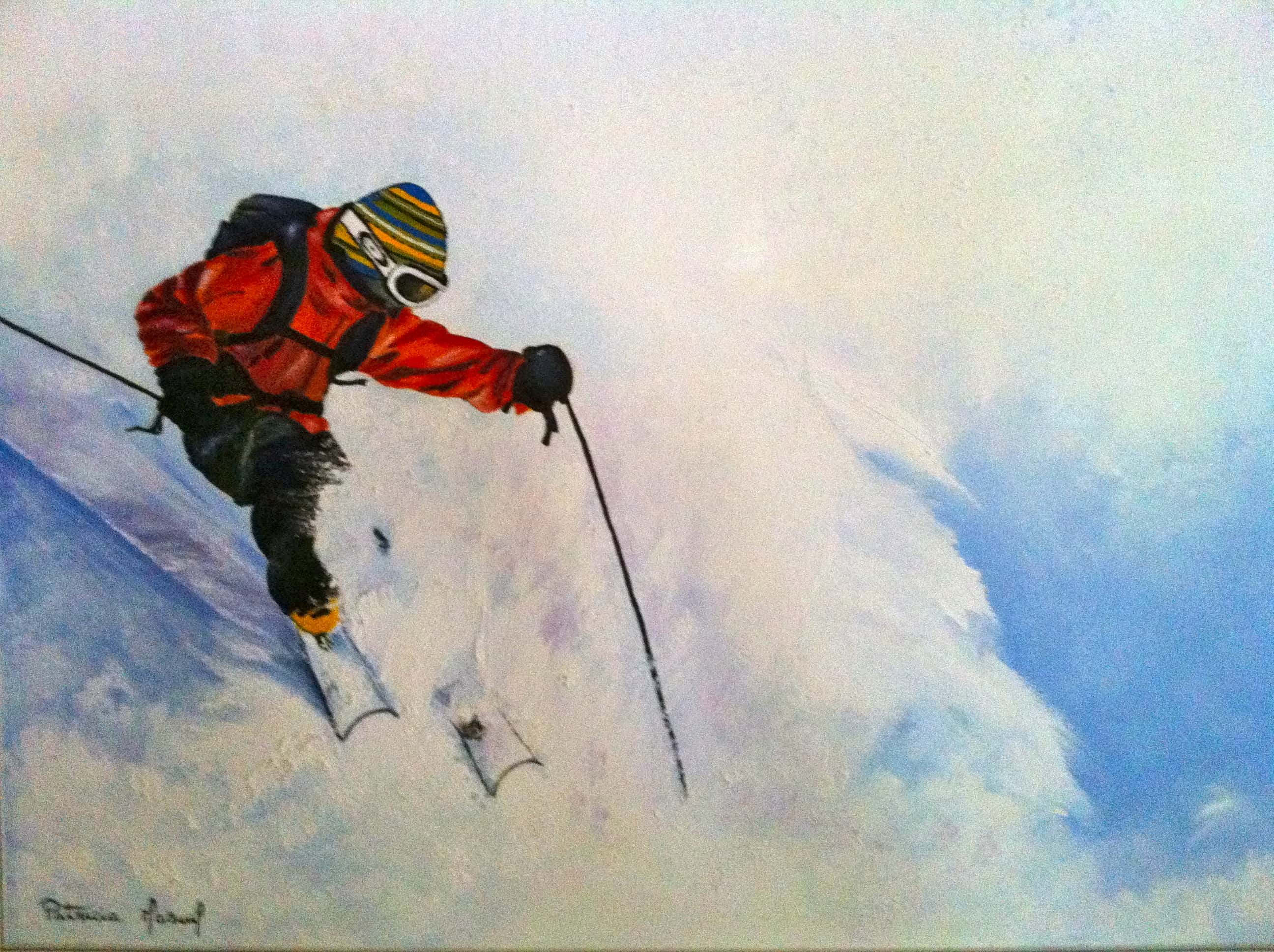 image de la peinture mon skieur