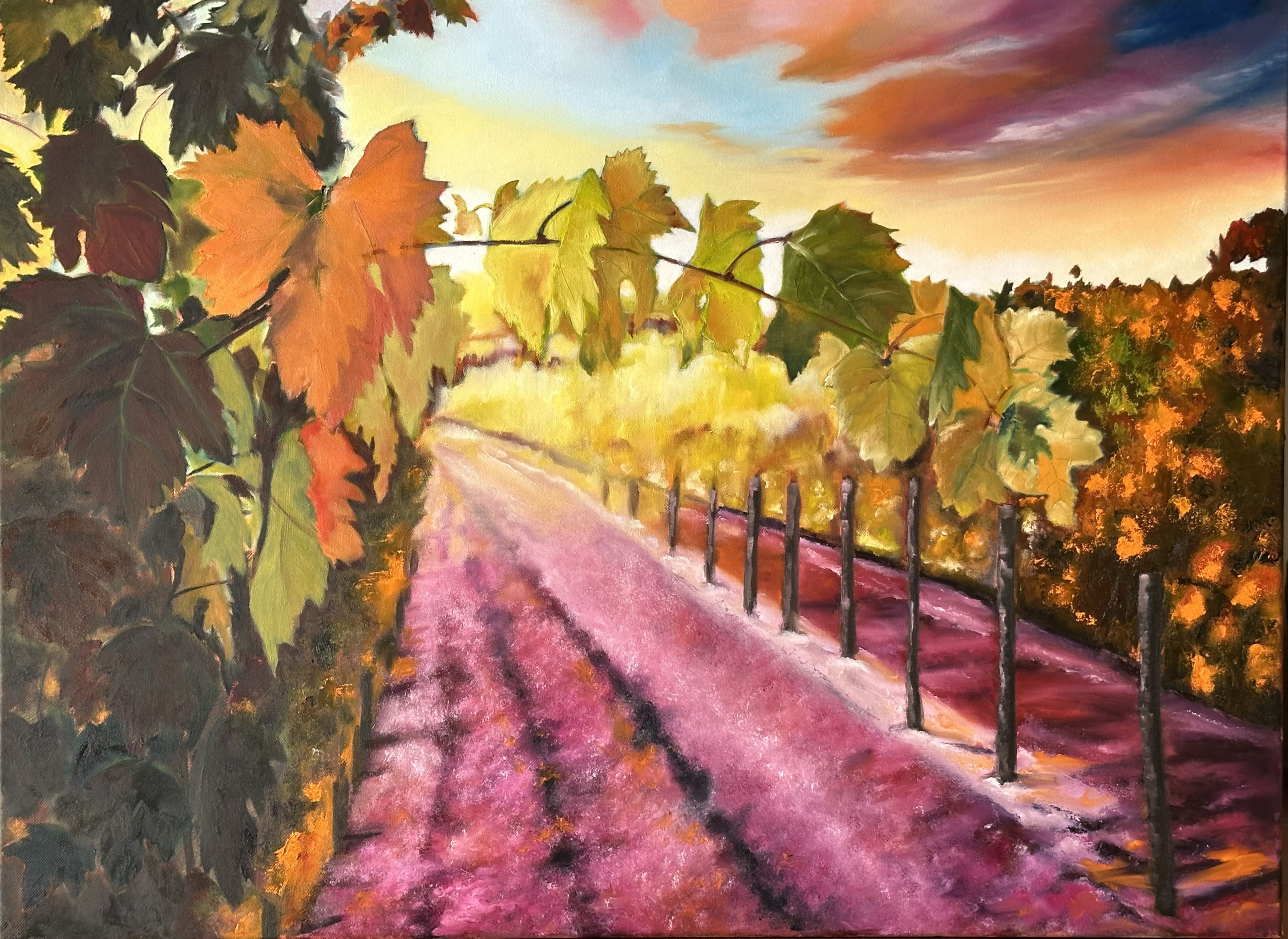 image de la peinture LA VIGNE EN AUTOMNE